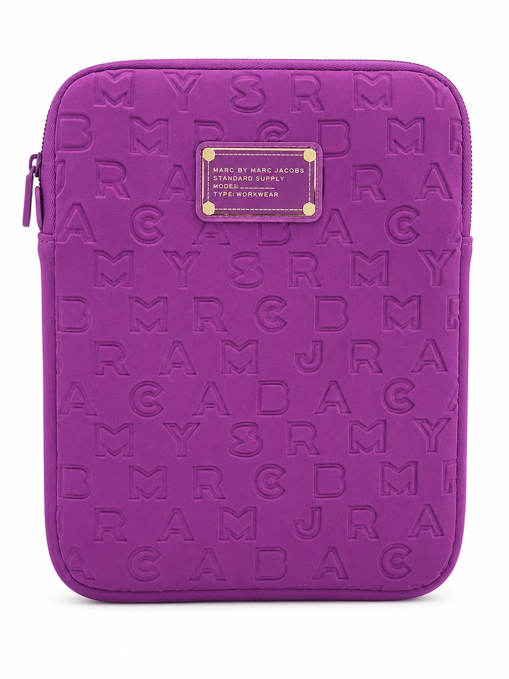 Marc by Marc Jacobs Embossed Purple Tablet Sleeve with Logo Plate